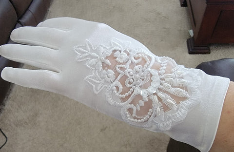 Gloves, Satin decorated